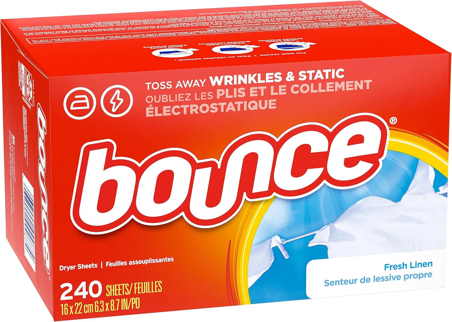 Lenço Amaciante Para Secadoras Bounce 240 Folhas