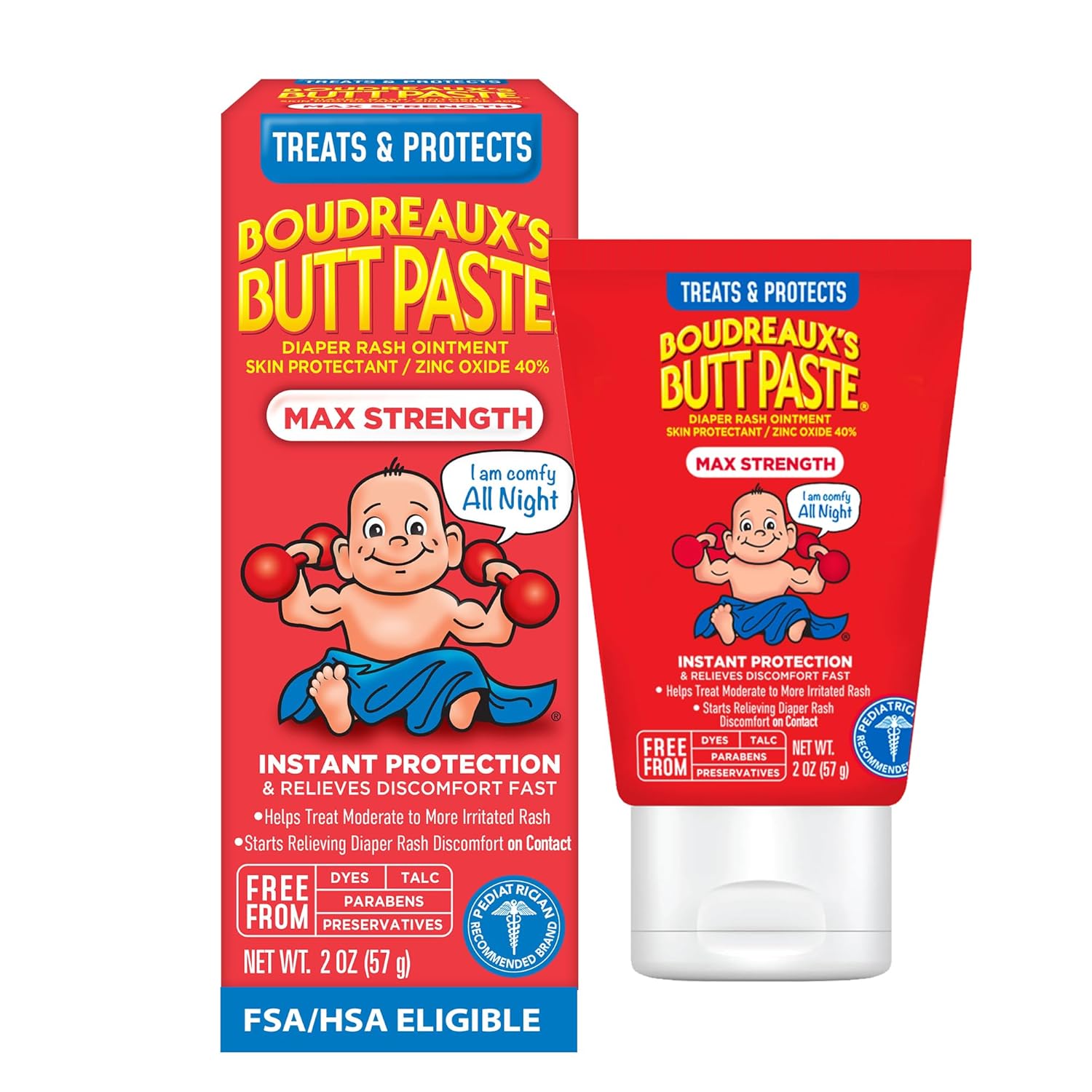 Boudreaux's Butt Paste, 57 gramas, pomada para bebe