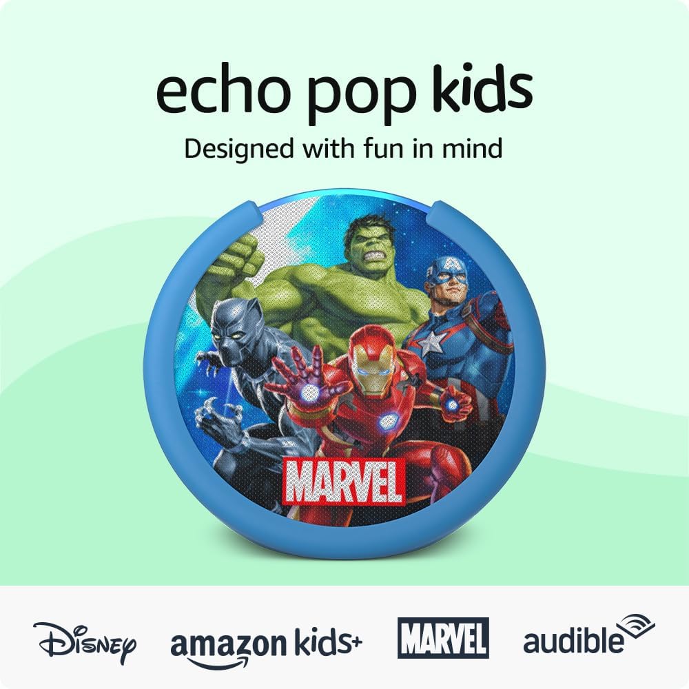 Amazon Echo Pop Kids (modelo mais recente) Marvel's Avengers