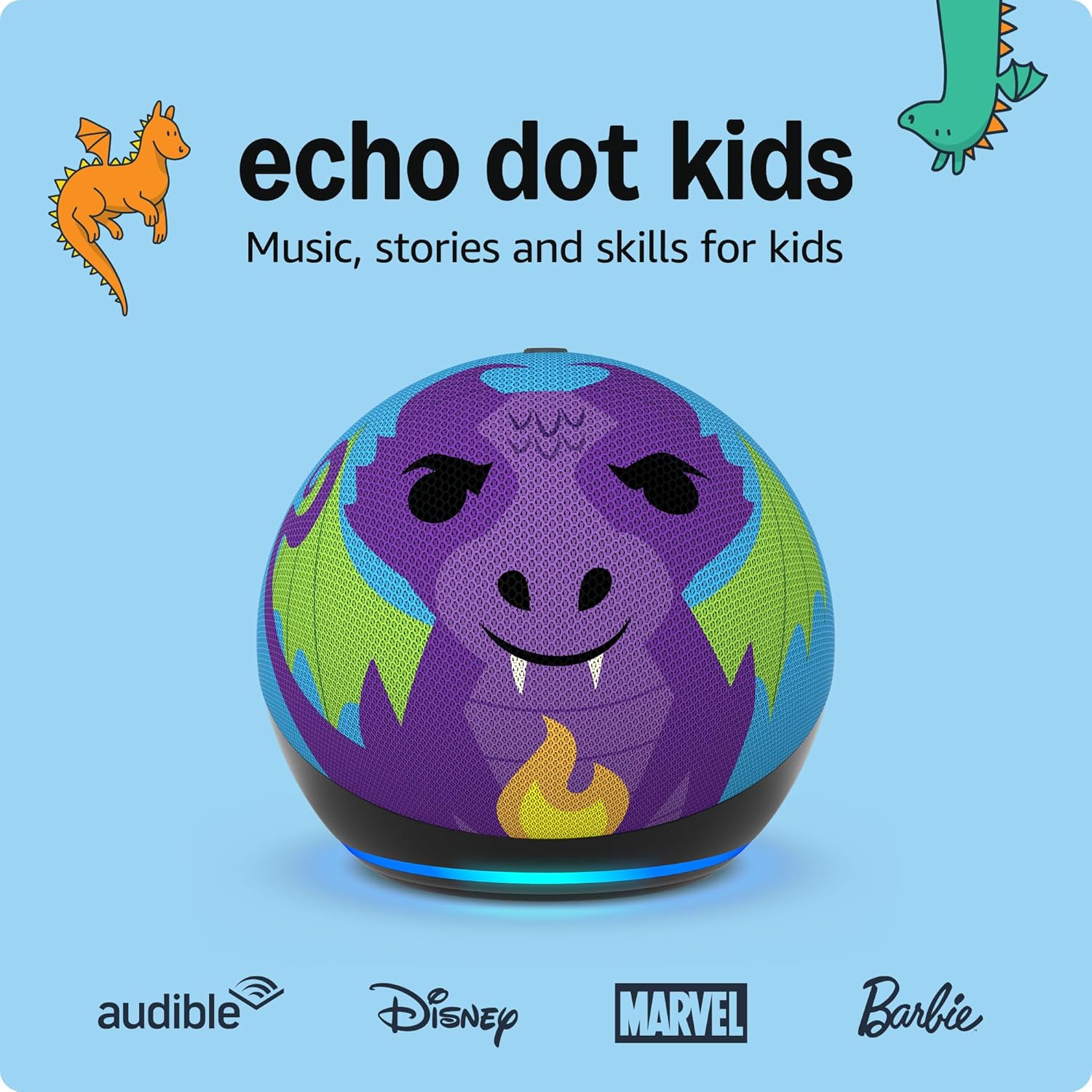 Amazon Echo Dot Kids com Alexa, Dragon