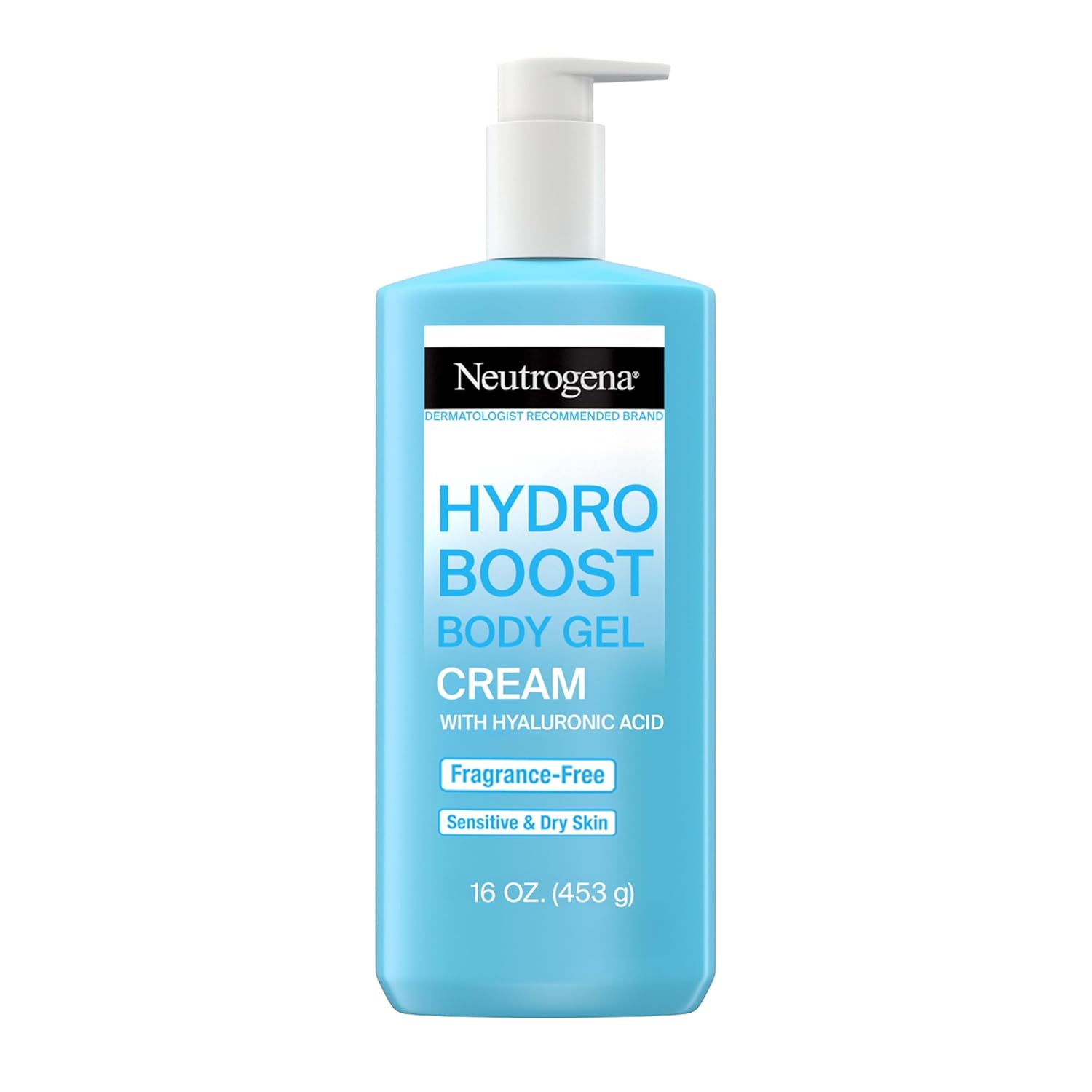 Neutrogena Hydro Boost Gel Creme Hidratante Corporal, Não Oleoso e de Rápida Absorção, Loção Corporal Hidratante Leve para Pele Normal a Seca, Sem Fragrância, 453 Gramas